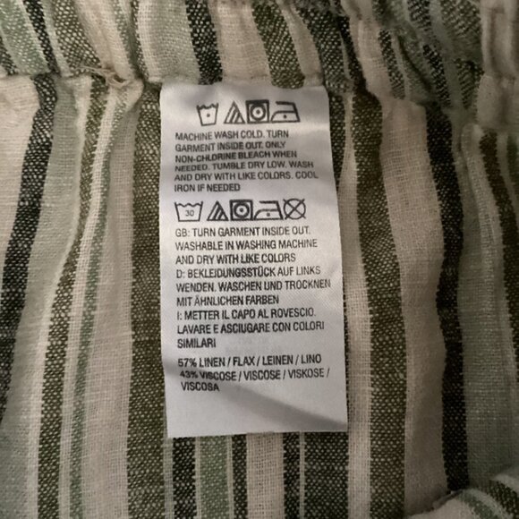 Naturals Denim & Co Naturals Linen Flax Blend Striped Pants Sz M #157F - Picture 8 of 8